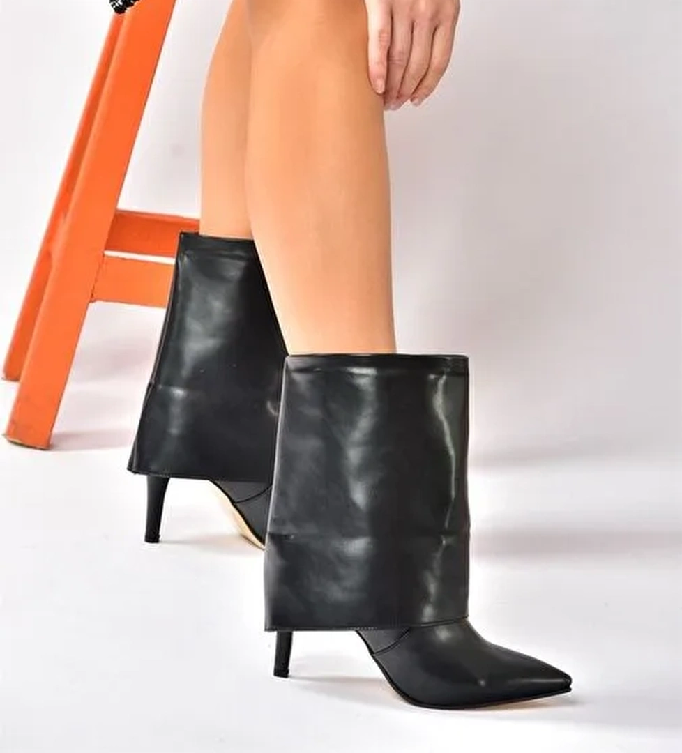 Siyah İnce Topuklu Günlük Kadın Bot N572560909 - Görsel 1