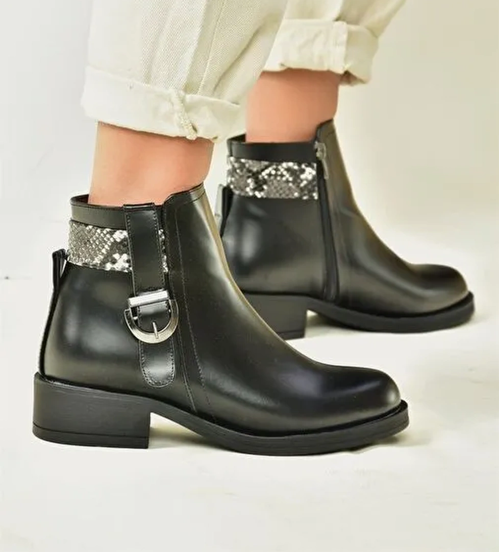 Siyah Alçak Topuklu Günlük Kadın Bot N518400109 - Görsel 1