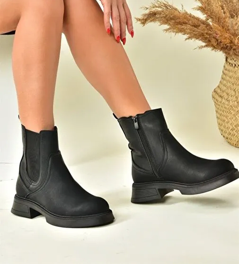 Siyah Alçak Topuklu Günlük Kadın Bot N674260009 - Görsel 1