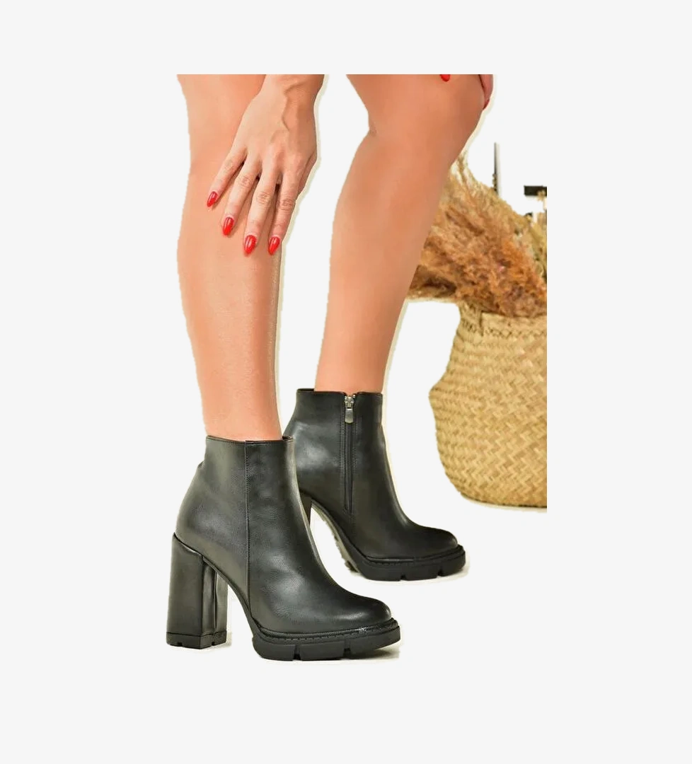 Siyah Platform Taban Kadın Bot N282770309 - Görsel 1