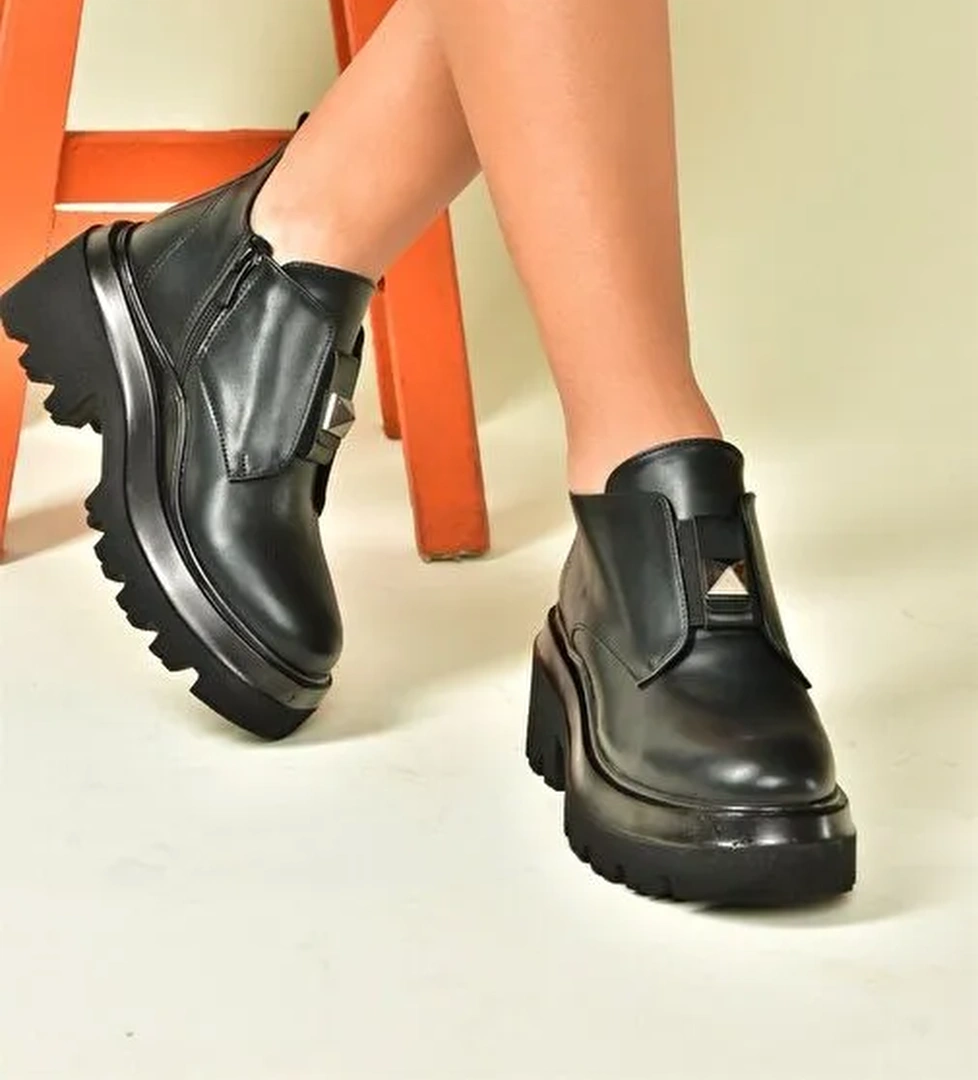 Siyah Kalın Tabanlı Günlük Kadın Ayakkabı N820015409 - Görsel 1