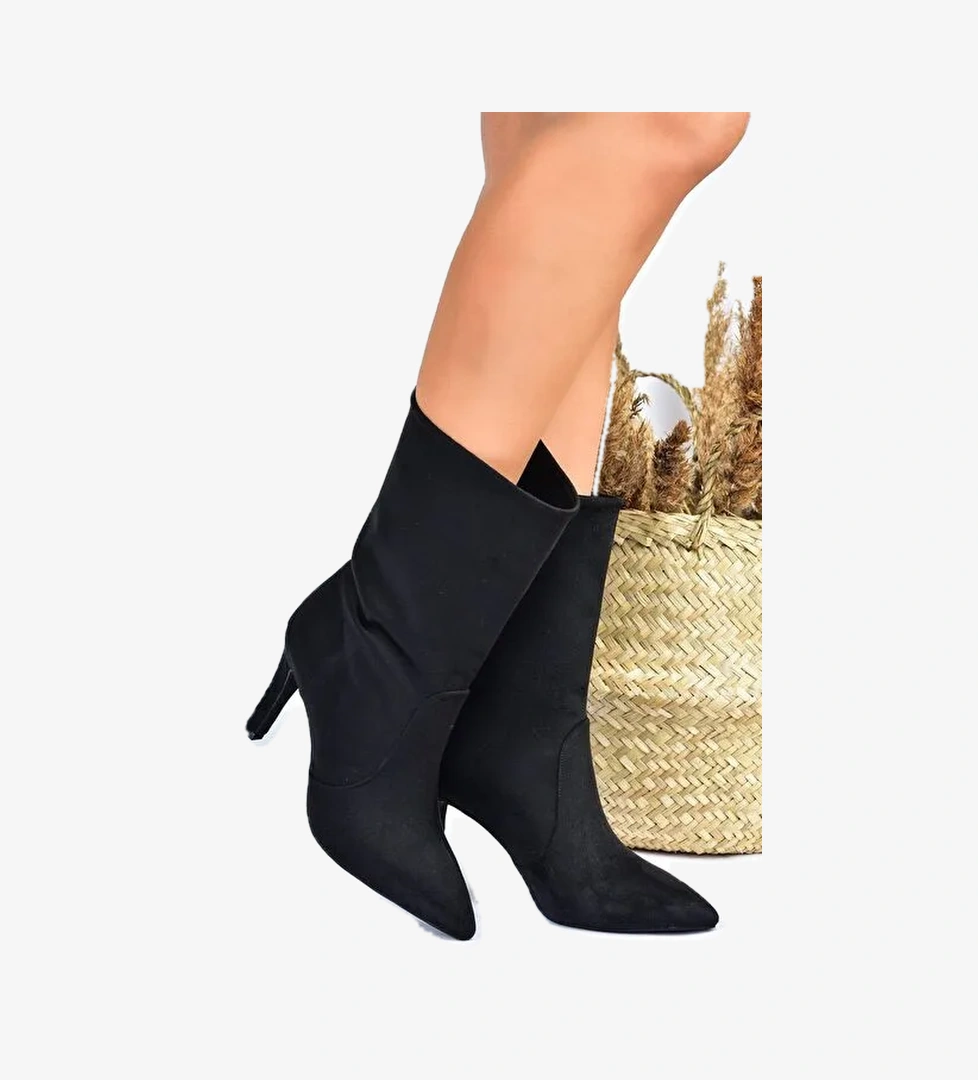 Siyah Süet Kadın Bot L404891302 - Görsel 1