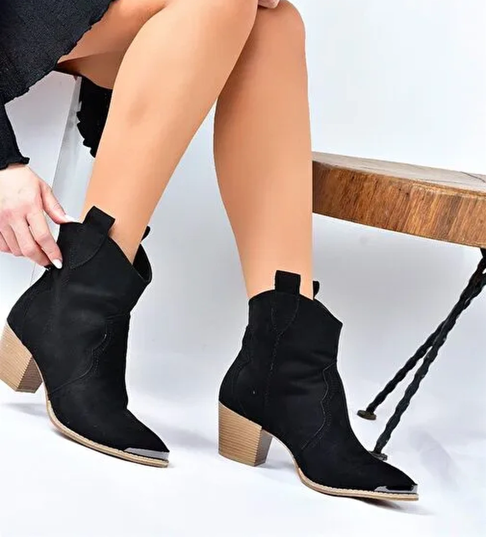 Siyah Süet Kadın Bot L404403002 - Görsel 1