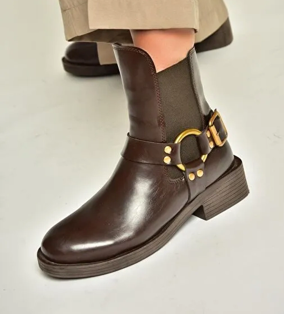 T820881009 Kahverengi Kadın Bot - Görsel 1