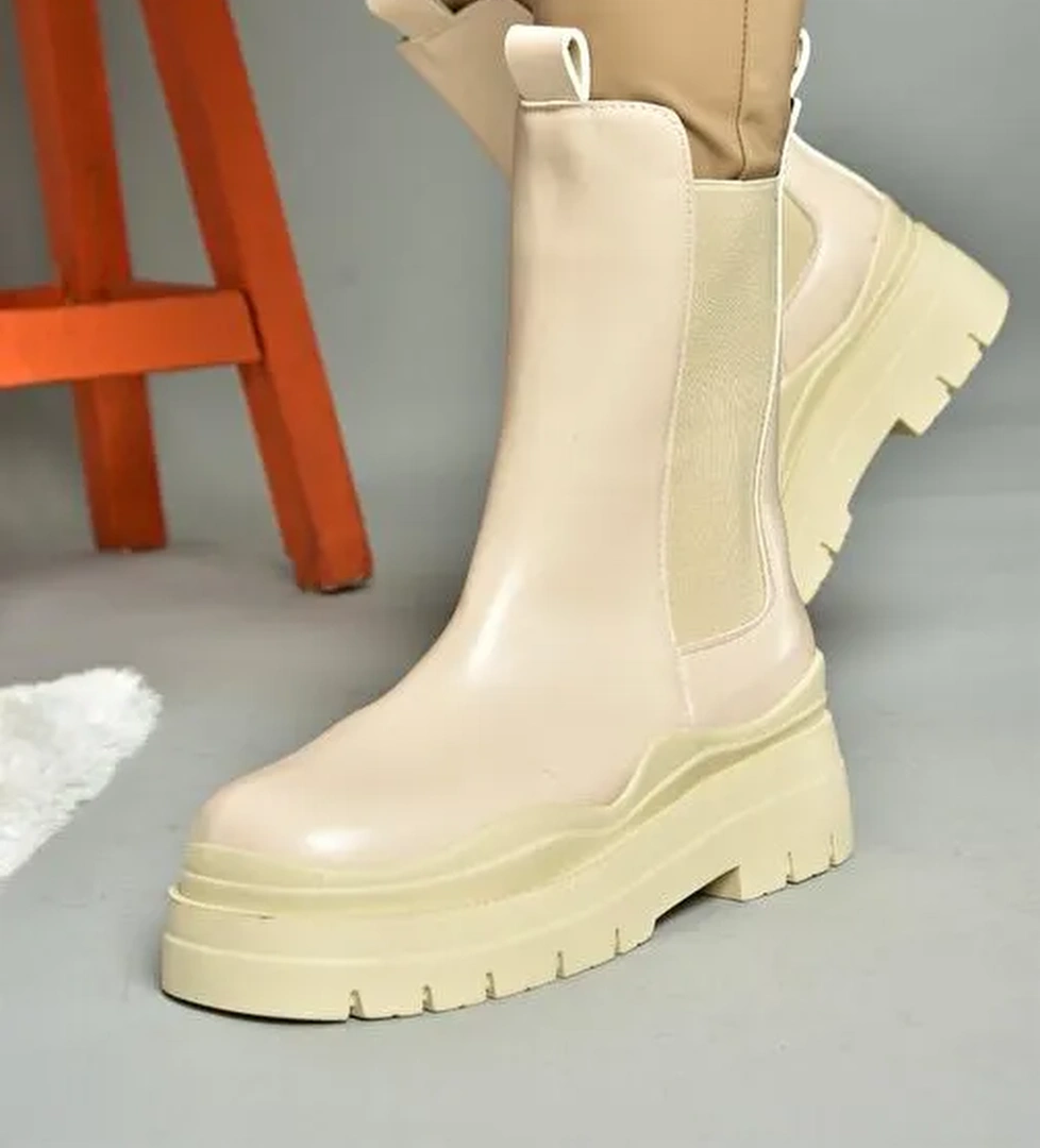 N280420009 Ten Kalın Tabanlı Kadın Bot - Görsel 1