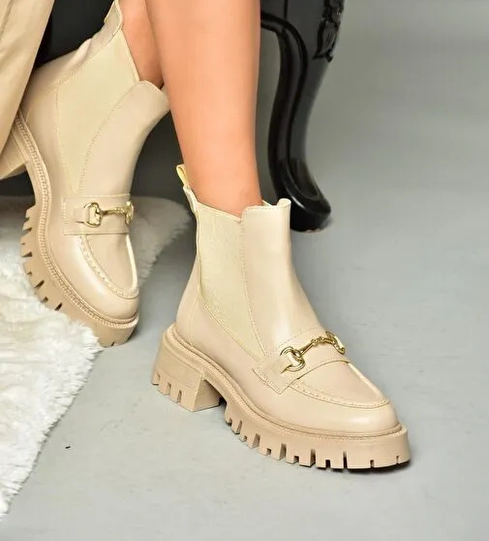 R312154109 Ten Kalın Tabanlı Kadın Bot - Görsel 1