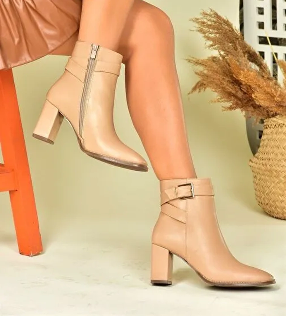 Ten Kalın Topuklu Kadın Bot N820090509 - Görsel 1