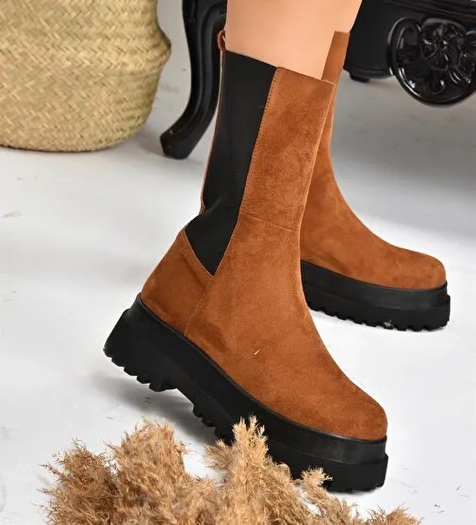 Taba Süet Kadın Bot J267063102 - Görsel 1