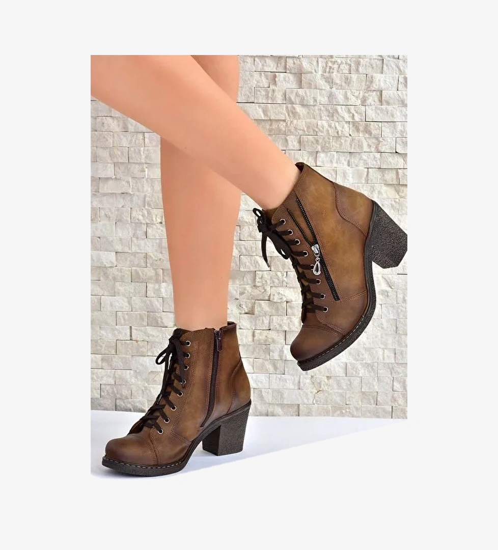 Vizon Kalın Topuklu Kadın Bot C674150209 - Görsel 1