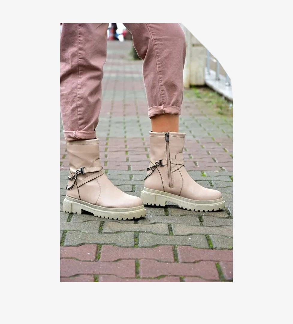 Ten Kalın Tabanlı Zincirli Kadın Bot L996034509 - Görsel 1