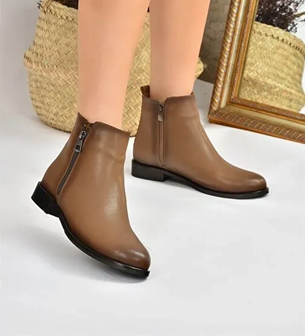 Vizon Suni Deri Kadın Bot L252671509 - Görsel 1