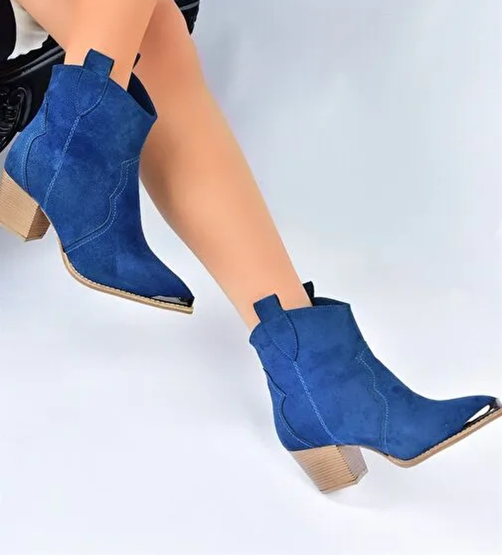 Lacivert Süet Kadın Bot L404403002 - Görsel 1