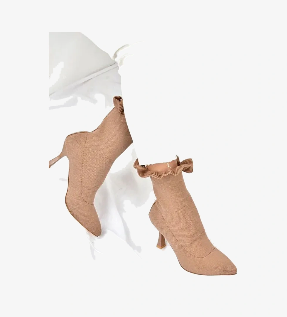 Vizon Triko İnce Topuklu Kadın Bot L799584057 - Görsel 1