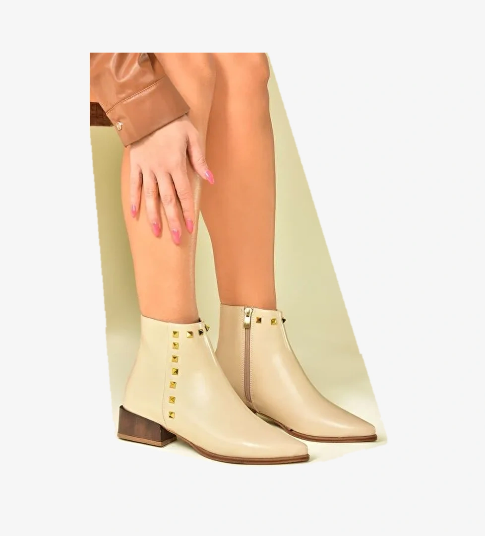 Bej Zımba Detaylı Kadın Bot N820032309 - Görsel 1