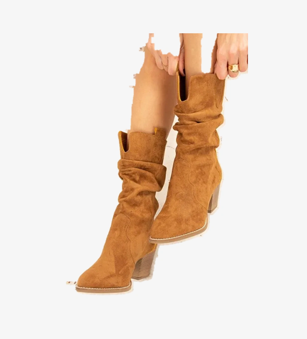 Taba Süet Kadın Bot J404040002 - Görsel 1