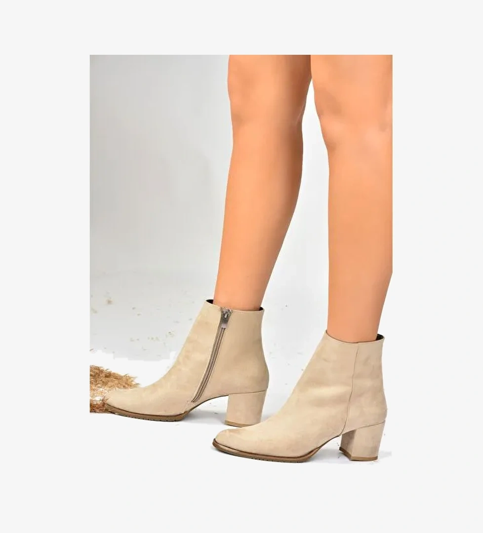 Bej Süet Kadın Bot G654013102 - Görsel 1