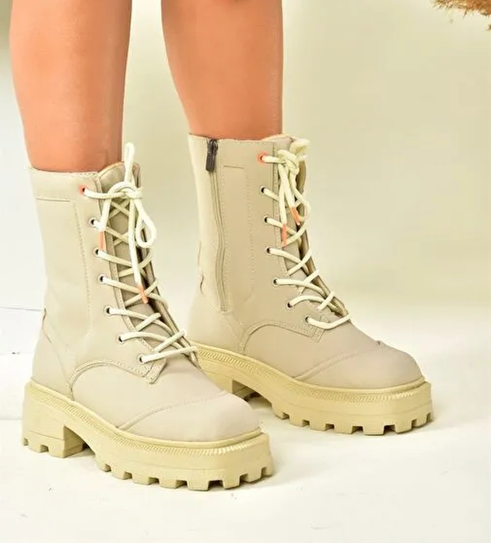 Bej Kalın Tabanlı Kadın Postal Bot N973000209 - Görsel 1