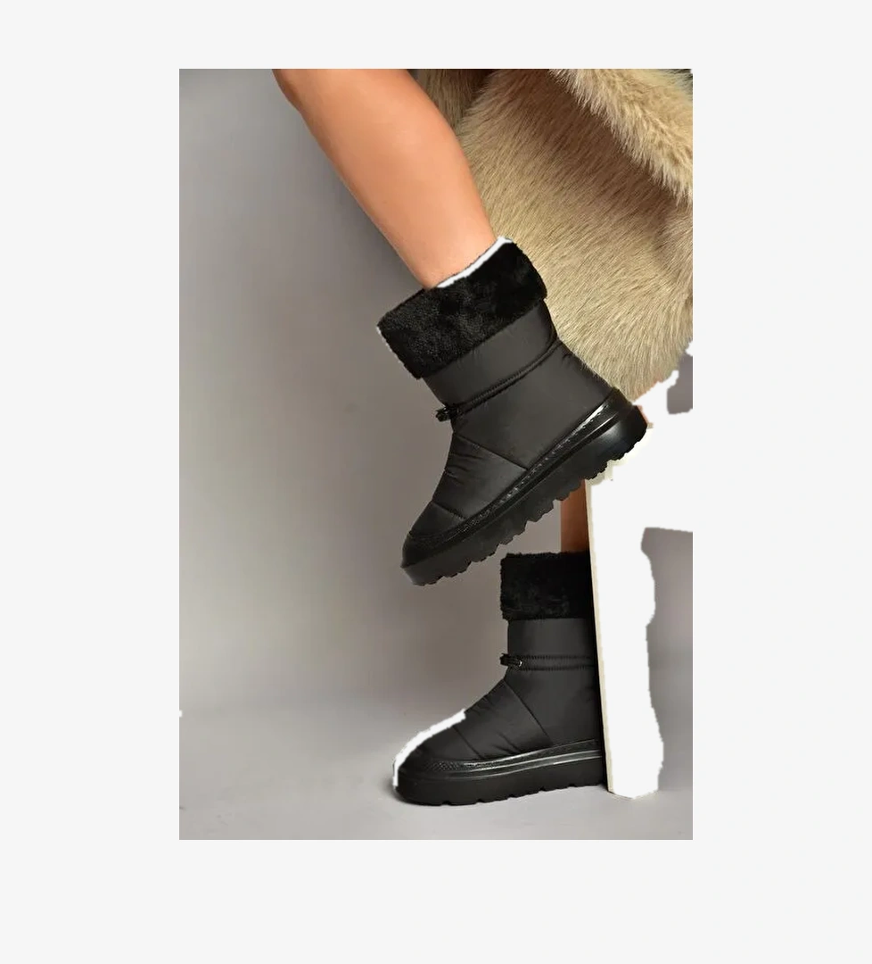 T476434004 Siyah Kumaş Kadın Bot - Görsel 1