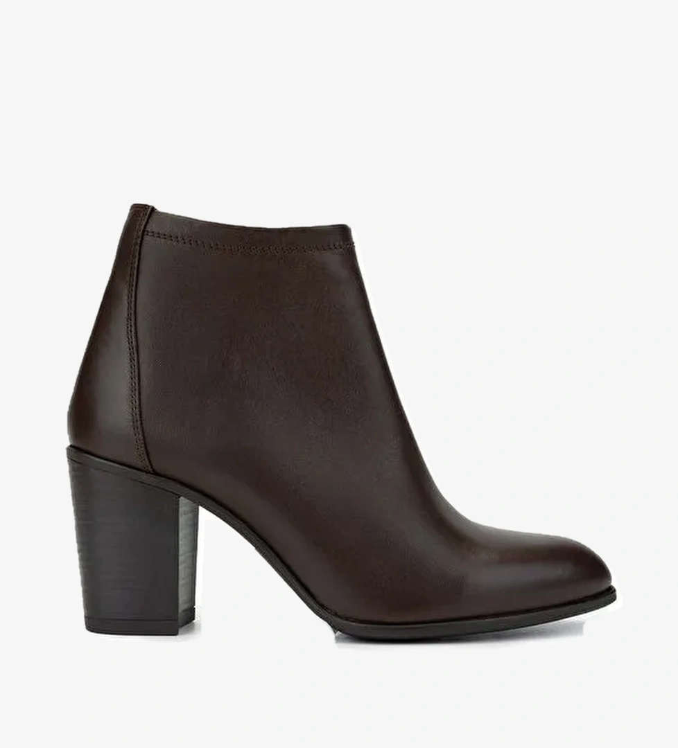 Tamer Tanca Kadın Suni Deri Kahverengi Topuklu Bot - Görsel 1