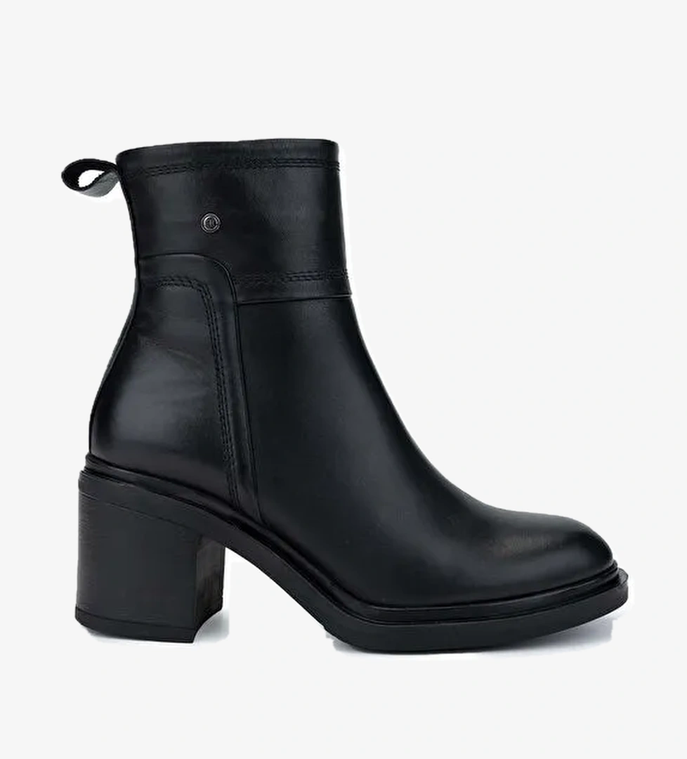 Tamer Tanca Kadın Hakiki Deri Siyah Deri Topuklu Bot - Görsel 1