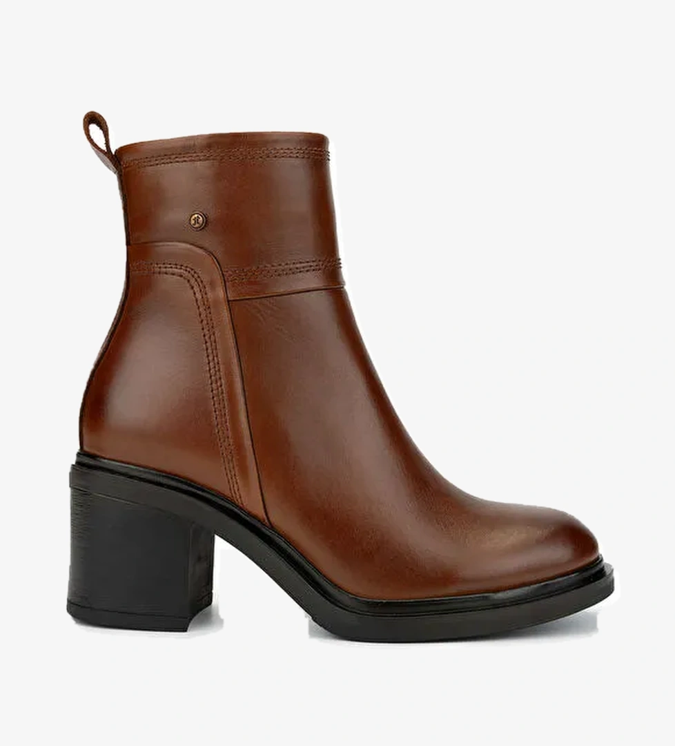 Tamer Tanca Kadın Hakiki Deri Taba Deri Topuklu Bot - Görsel 1