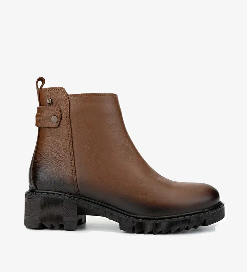 Tamer Tanca Kadın Hakiki Deri Taba Casual Bot - Görsel 1