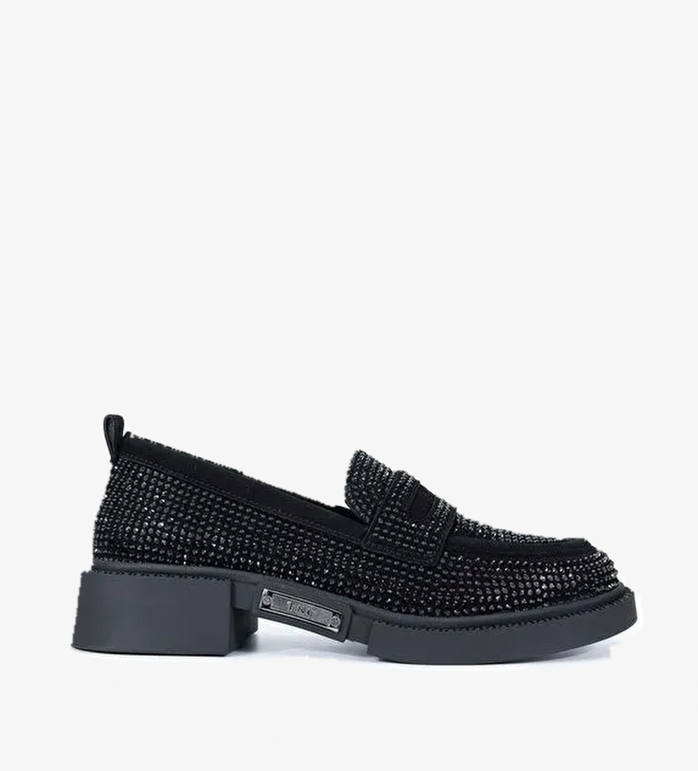 Tamer Tanca Siyah Kadın Süet Loafer 1061 2301-1 BN AYK SK24-25 - Görsel 1