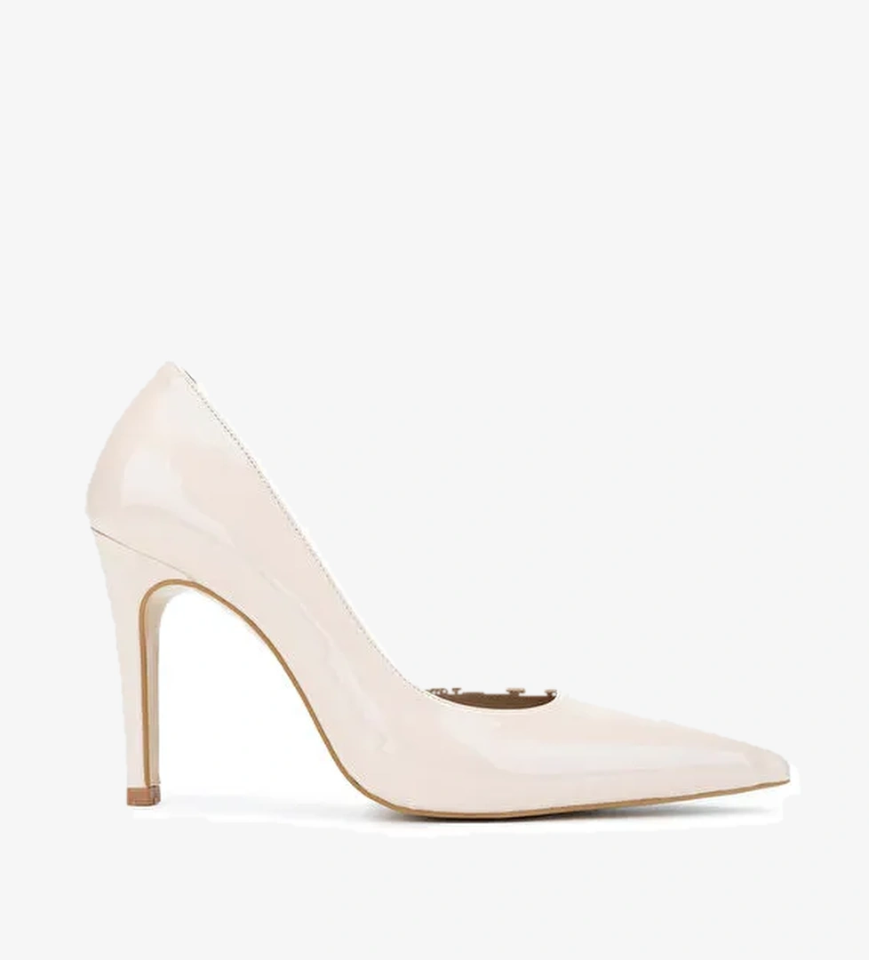 Tamer Tanca Kadın Suni Deri Bej Topuklu Ayakkabı - Görsel 1