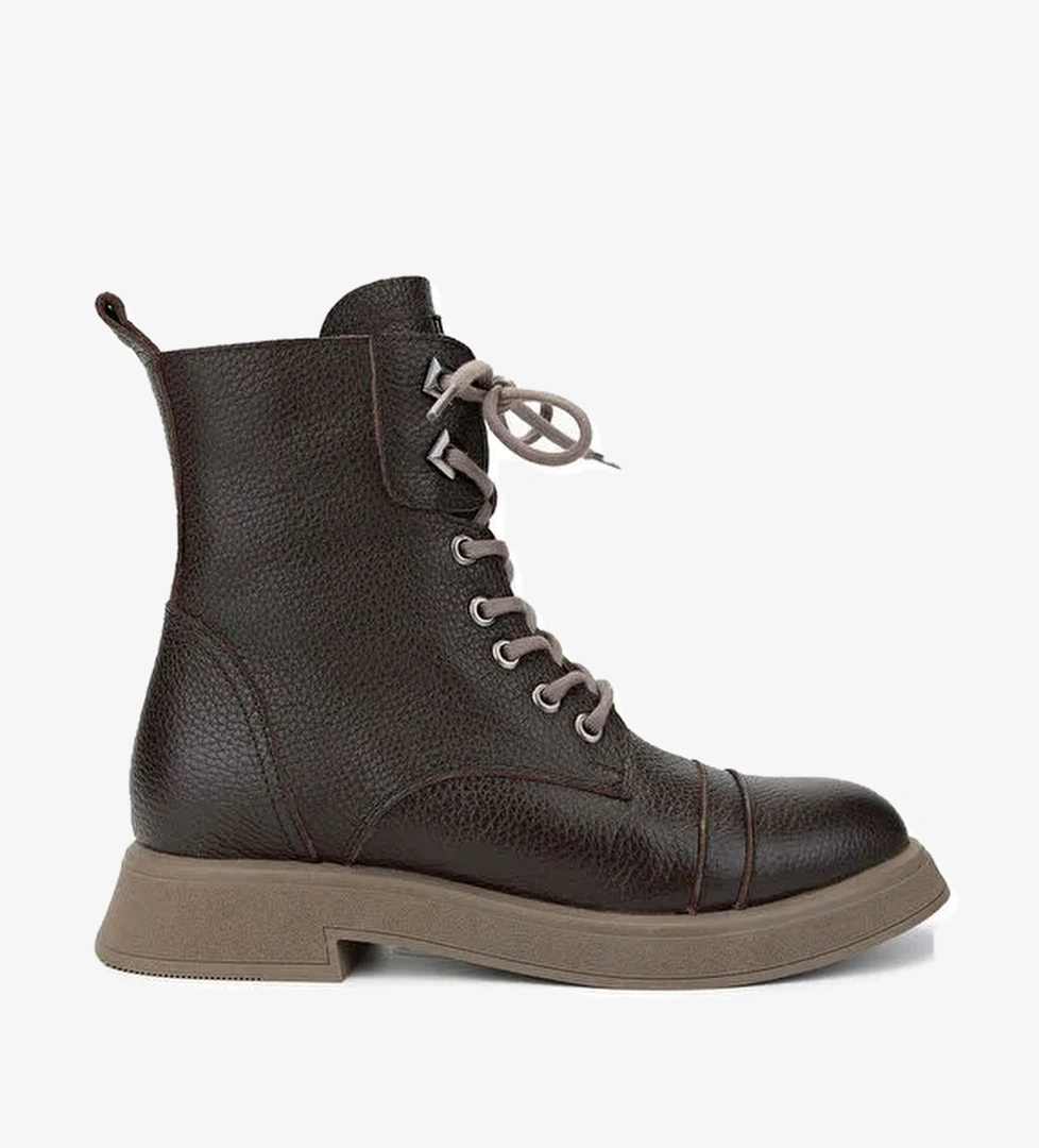 Tamer Tanca Kadın Hakiki Deri Kahverengi Casual Bot - Görsel 1