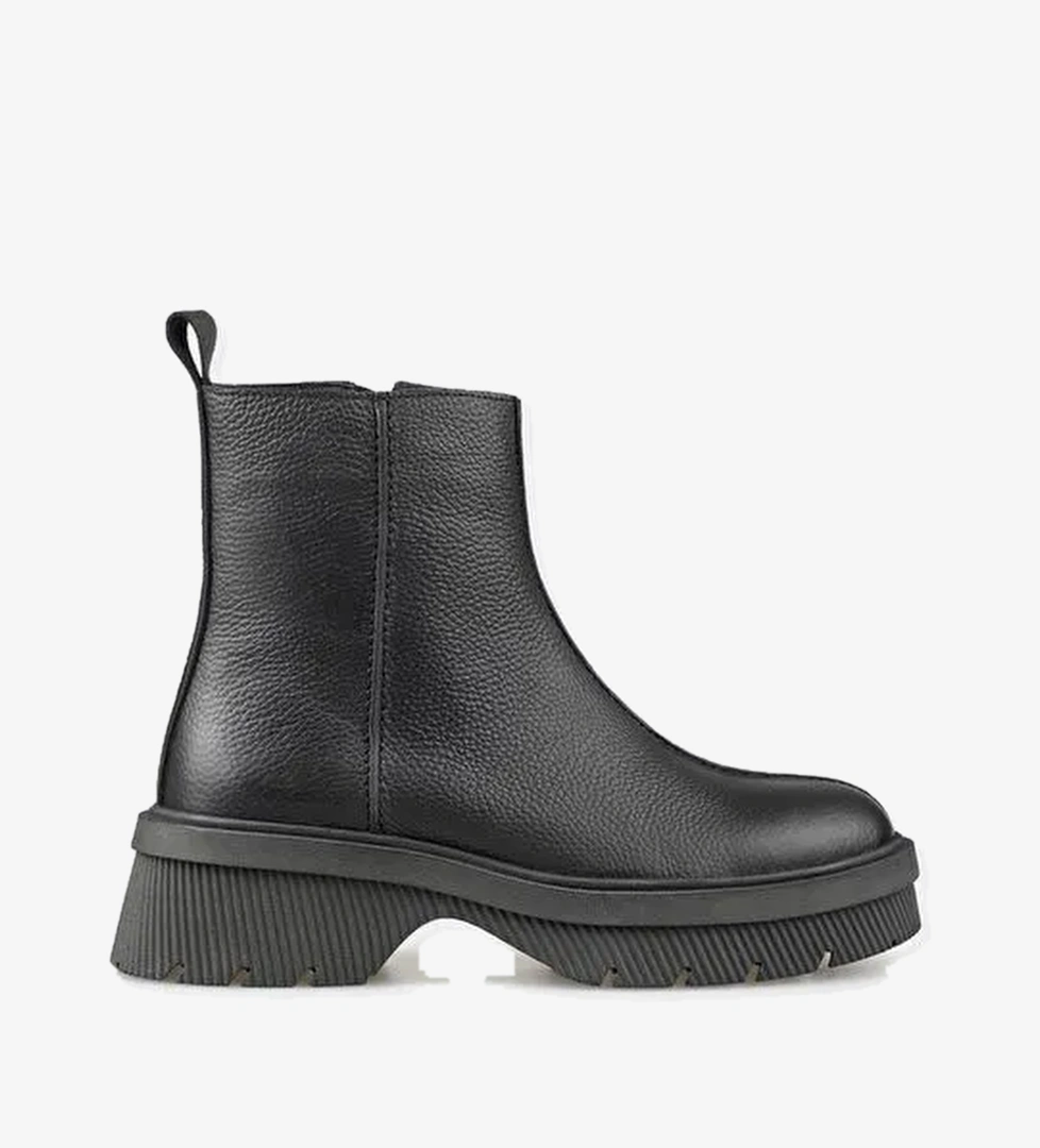 Siyah Deri Kadın Günlük Bot - Görsel 1