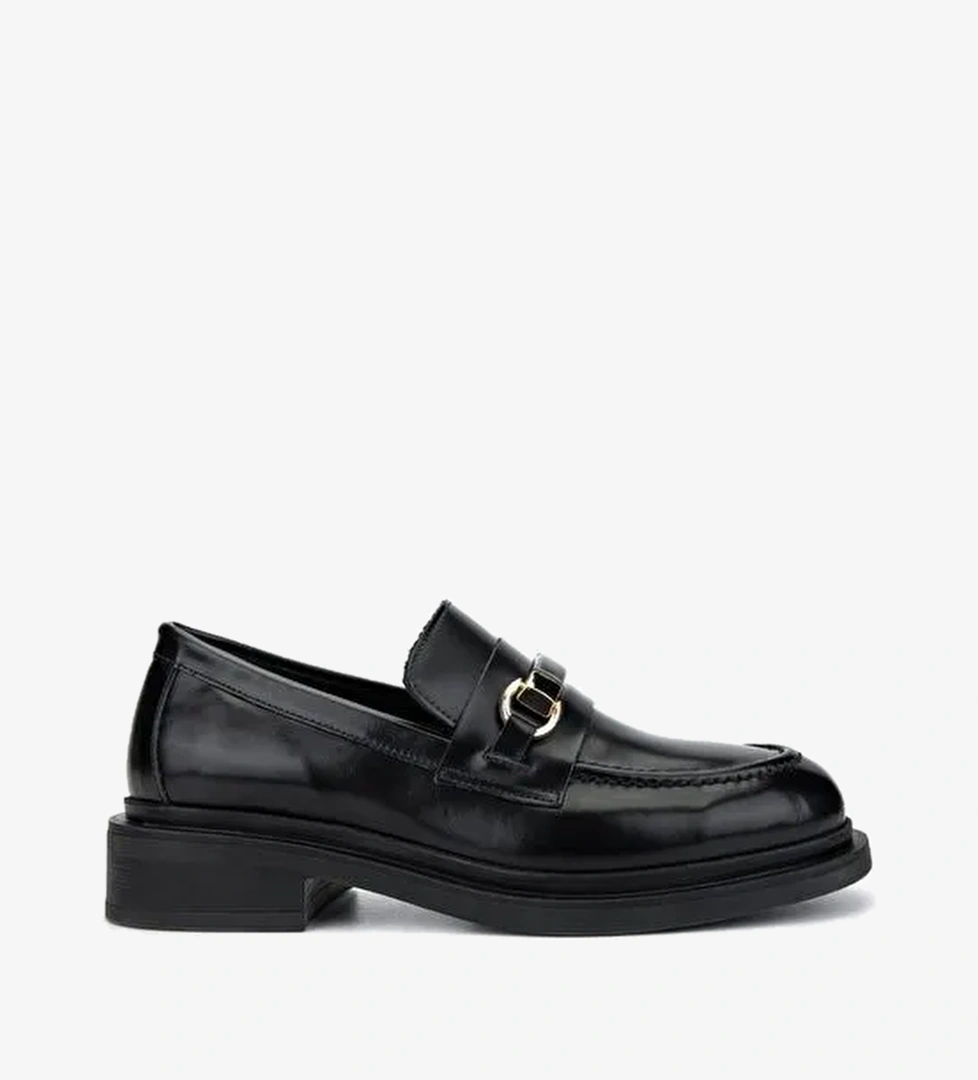 Valmenti Kadın Siyah Açma Loafer Ayakkabı - Görsel 1