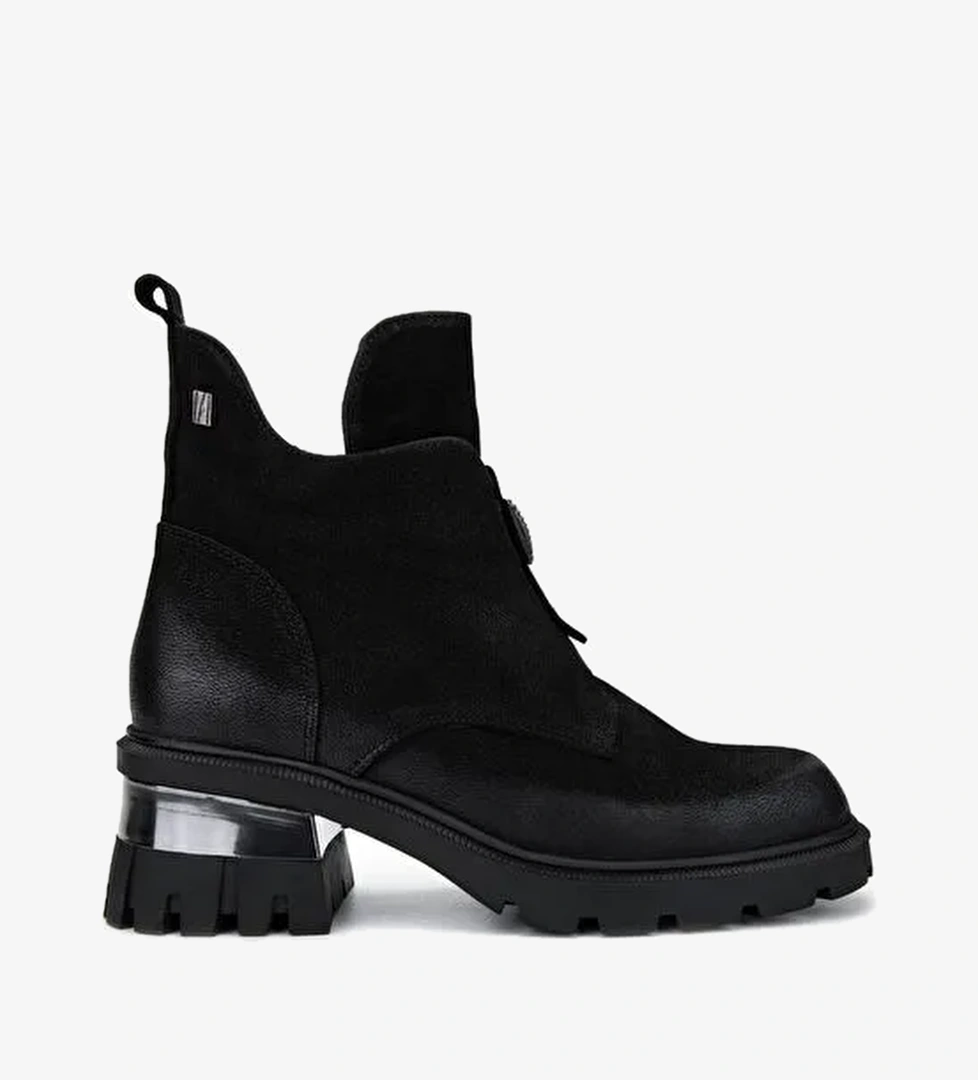 Valmenti Kadın Hakiki Deri Siyah Nubuk Casual Bot - Görsel 1