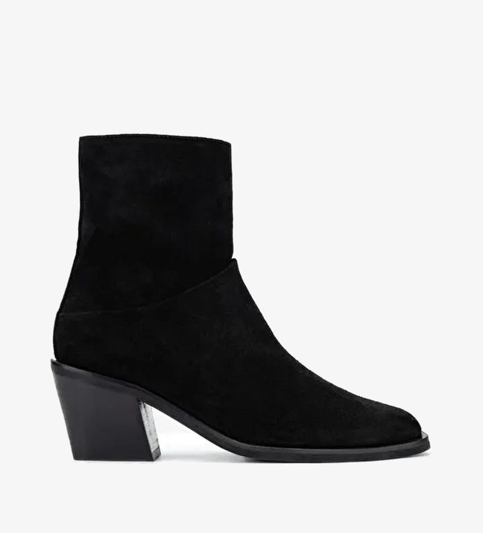 Valmenti Kadın Hakiki Deri Siyah Süet Casual Bot - Görsel 1