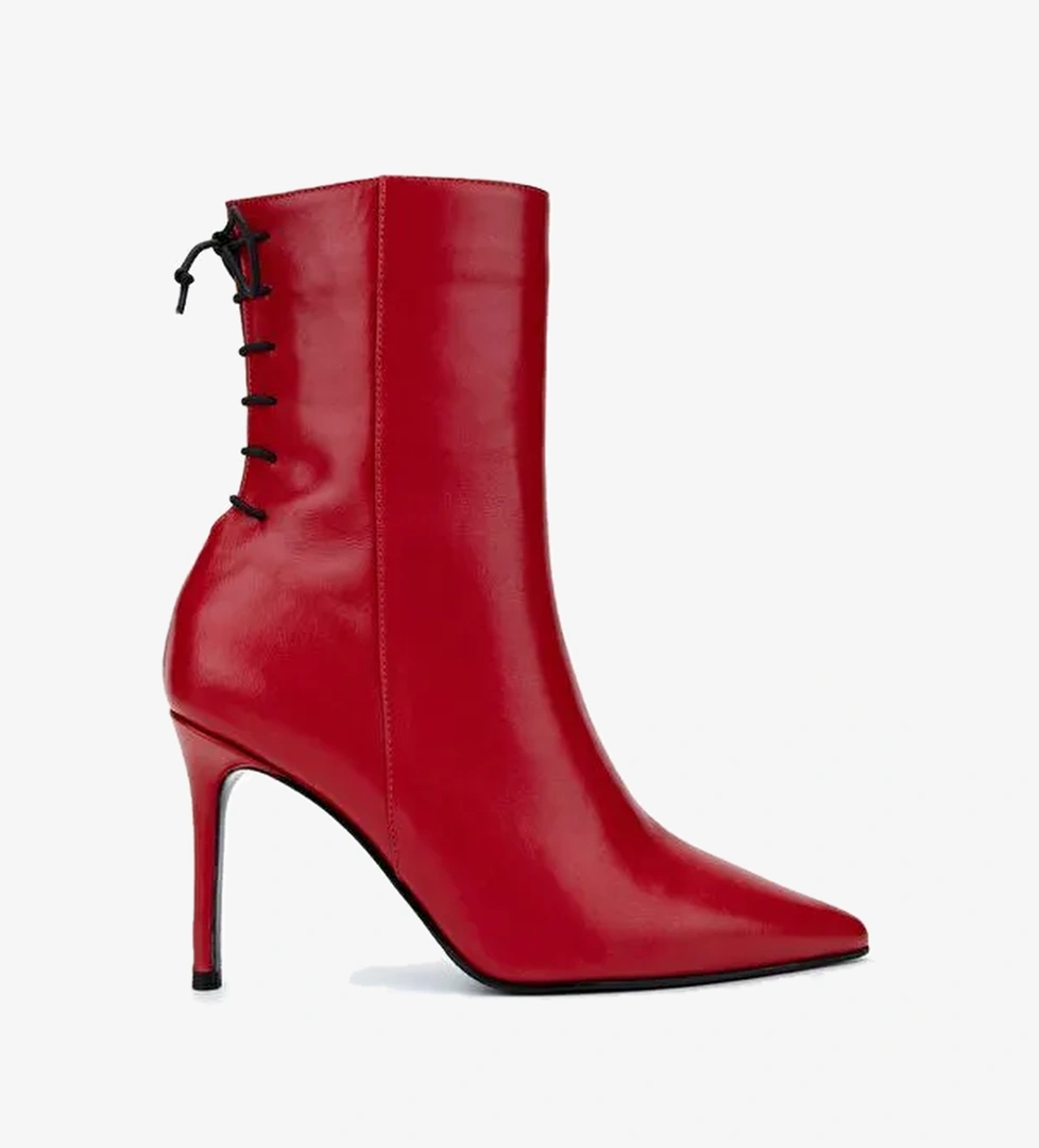 Valmenti Kadın . Kırmızı Topuklu Bot - Görsel 1