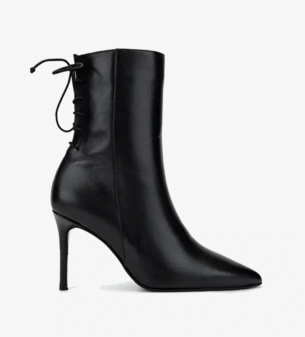 Valmenti Kadın . Siyah Deri Topuklu Bot - Görsel 1