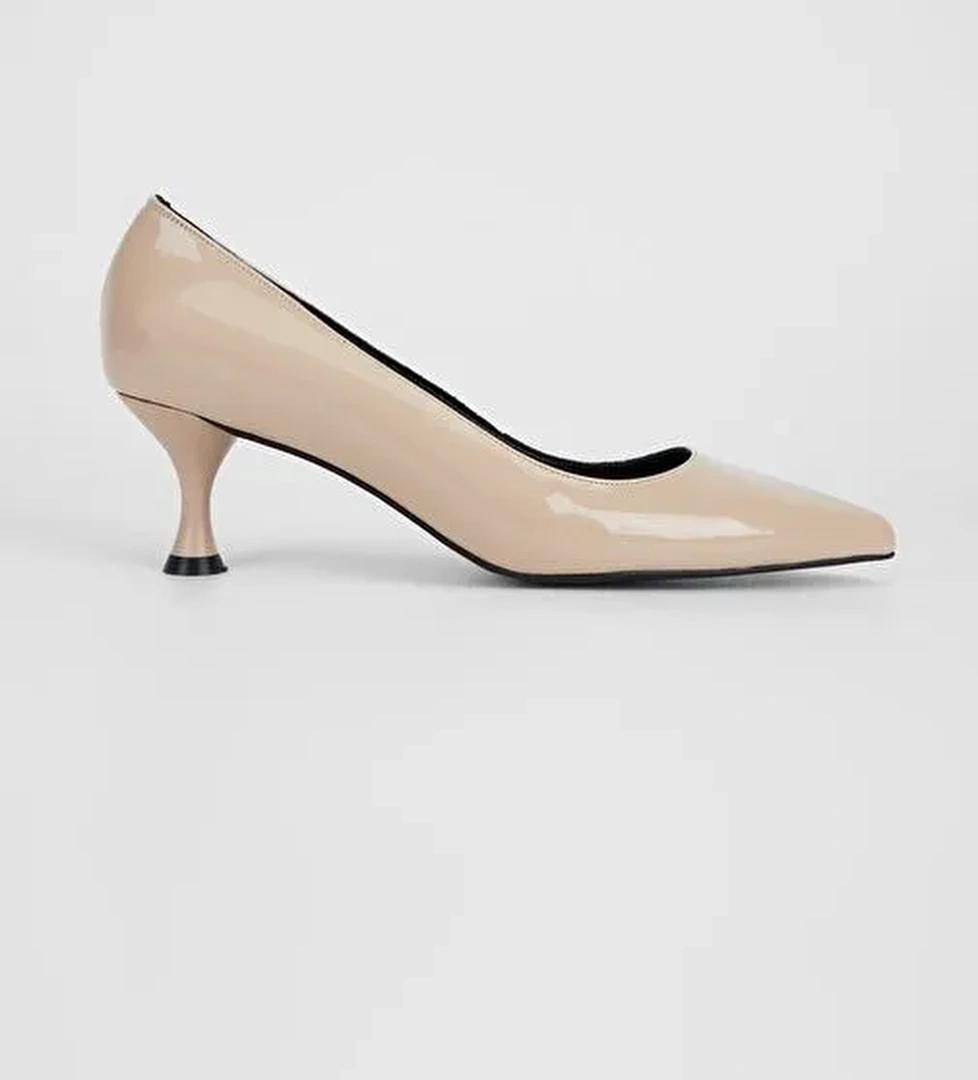 Valmenti Kadın Bej Rgn Suni Deri Topuklu Ayakkabı - Görsel 1