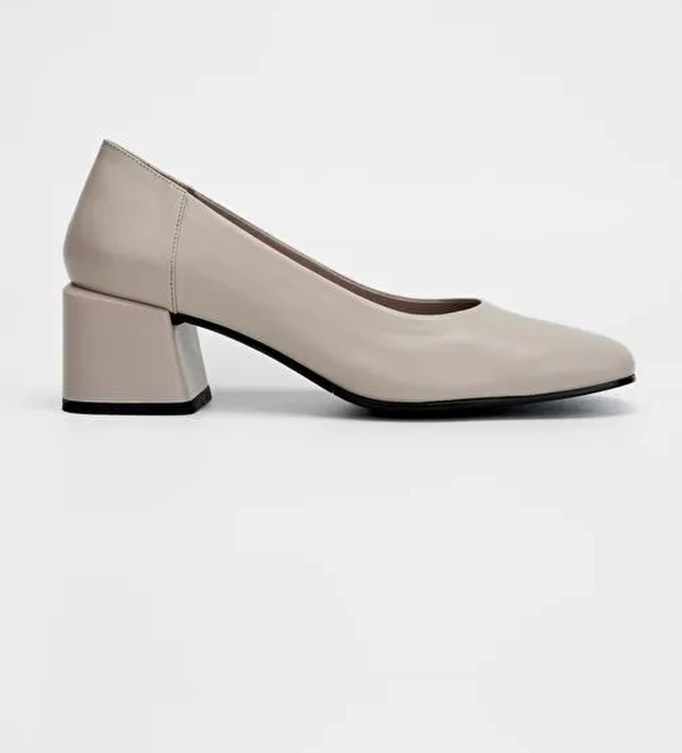 Valmenti Kadın Bej anl Hakiki Deri Topuklu Ayakkabı - Görsel 1