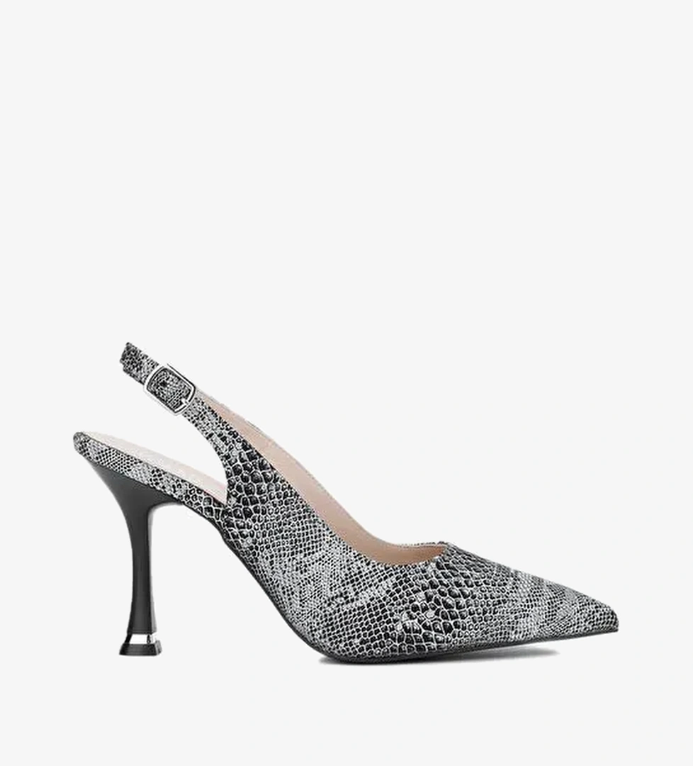 Valmenti Camila Kadın Siyah Hakiki Deri Topuklu Ayakkabı - Görsel 1