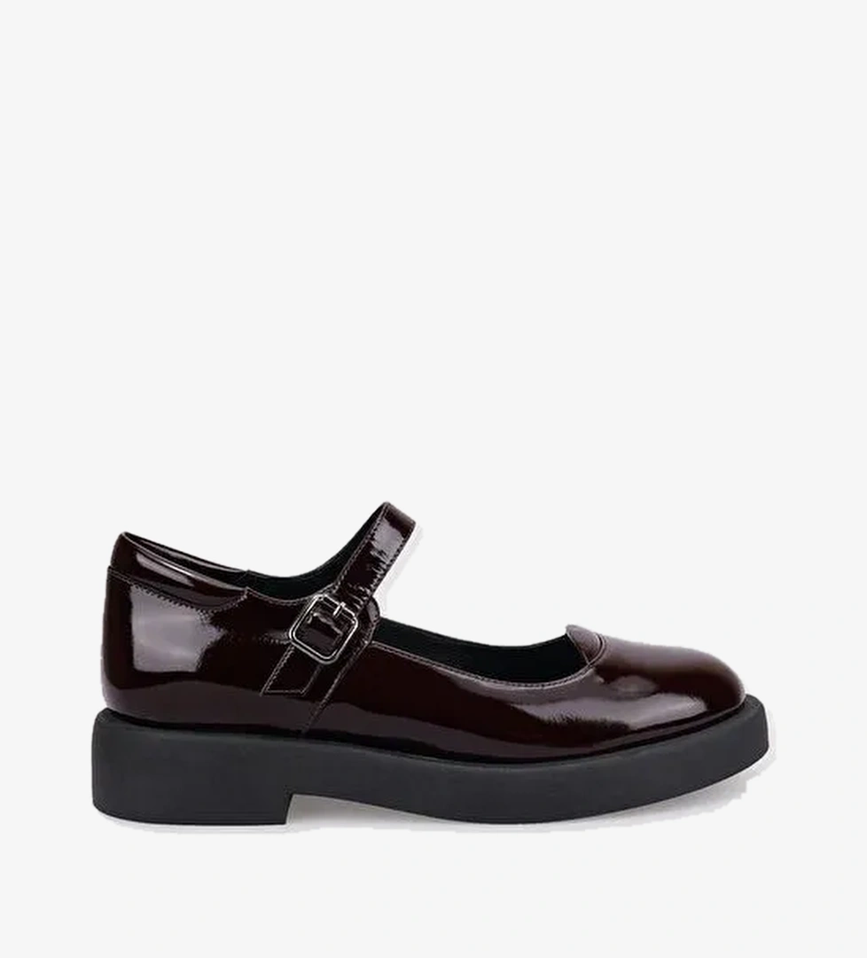 Cabani Ayakkabı Bordo Kadın Rugan Düz Ayakkabı 123172 - Görsel 1