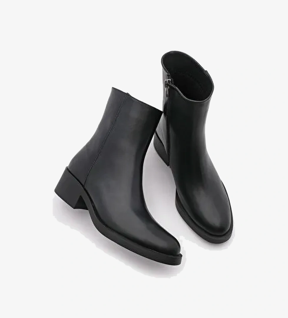 Kadın Fermuarlı Günlük Bot Huna Siyah - Görsel 1