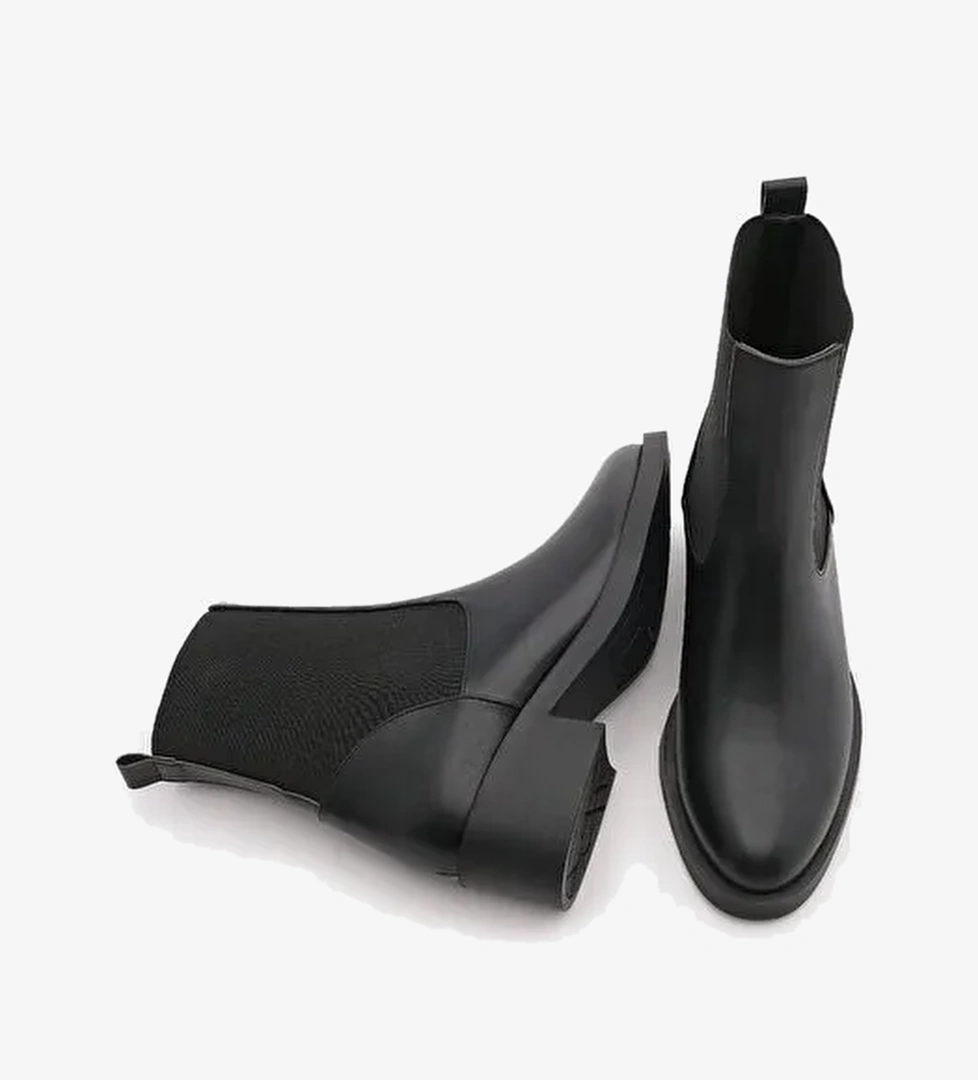 Kadın Elastik Yan Bantlı Günlük Bot Tunles Siyah - Görsel 1