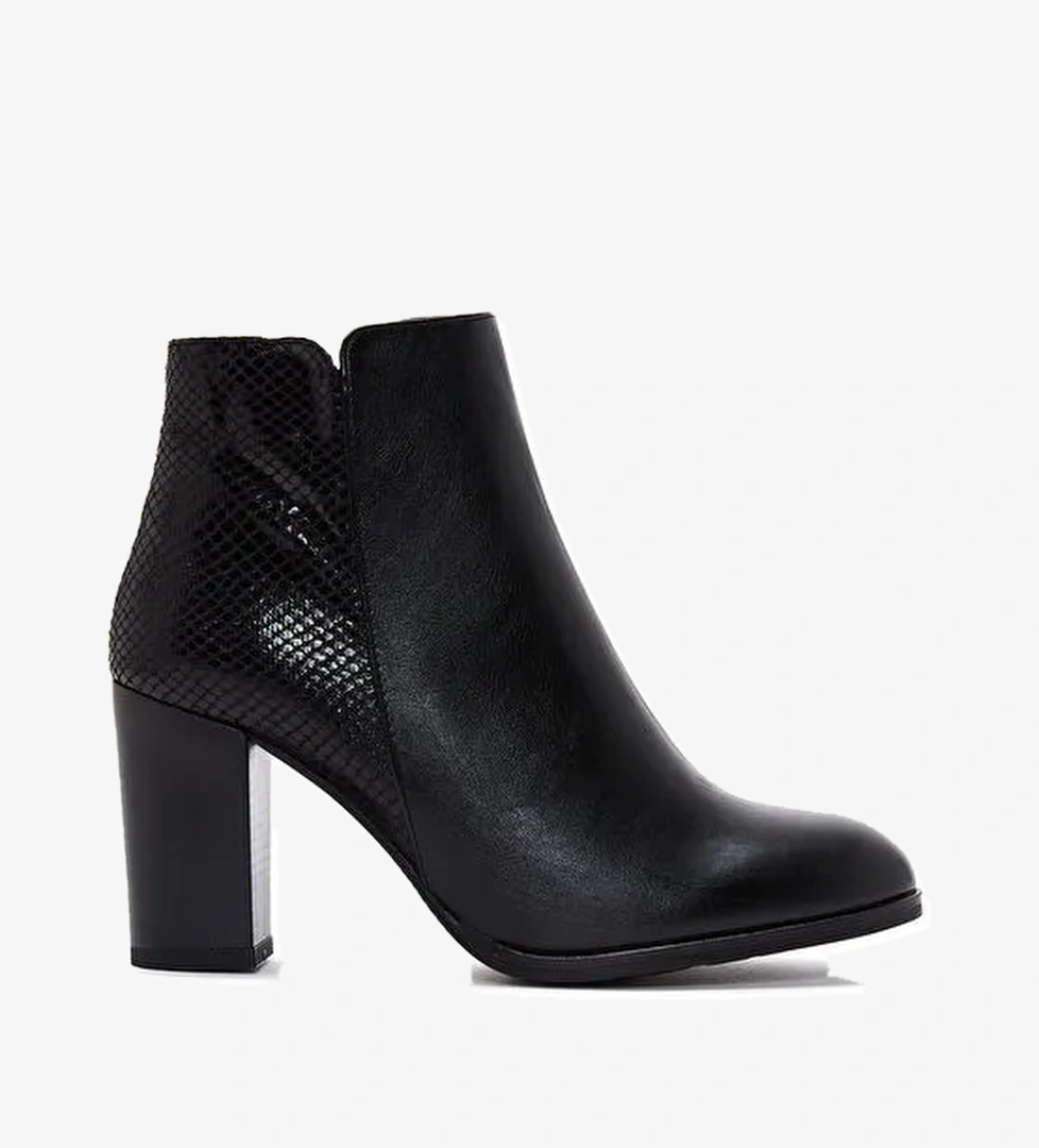 Derimod Derimod Kadın Siyah Fermuarlı Kalın Topuklu Bot 24WFE251418 | Boyner Siyah - 1. görsel