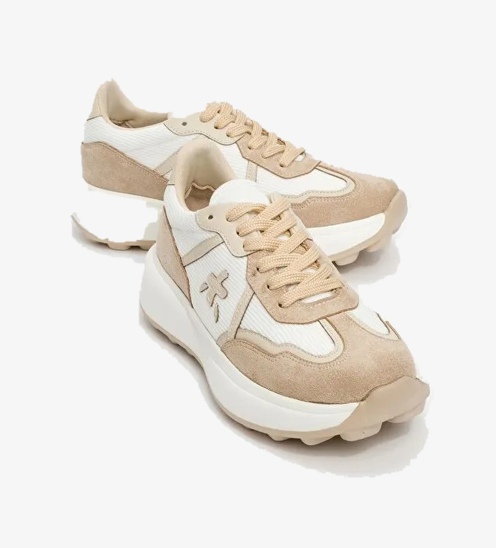 NOLTON Bej-Beyaz Kadın Spor Ayakkabı - Görsel 1