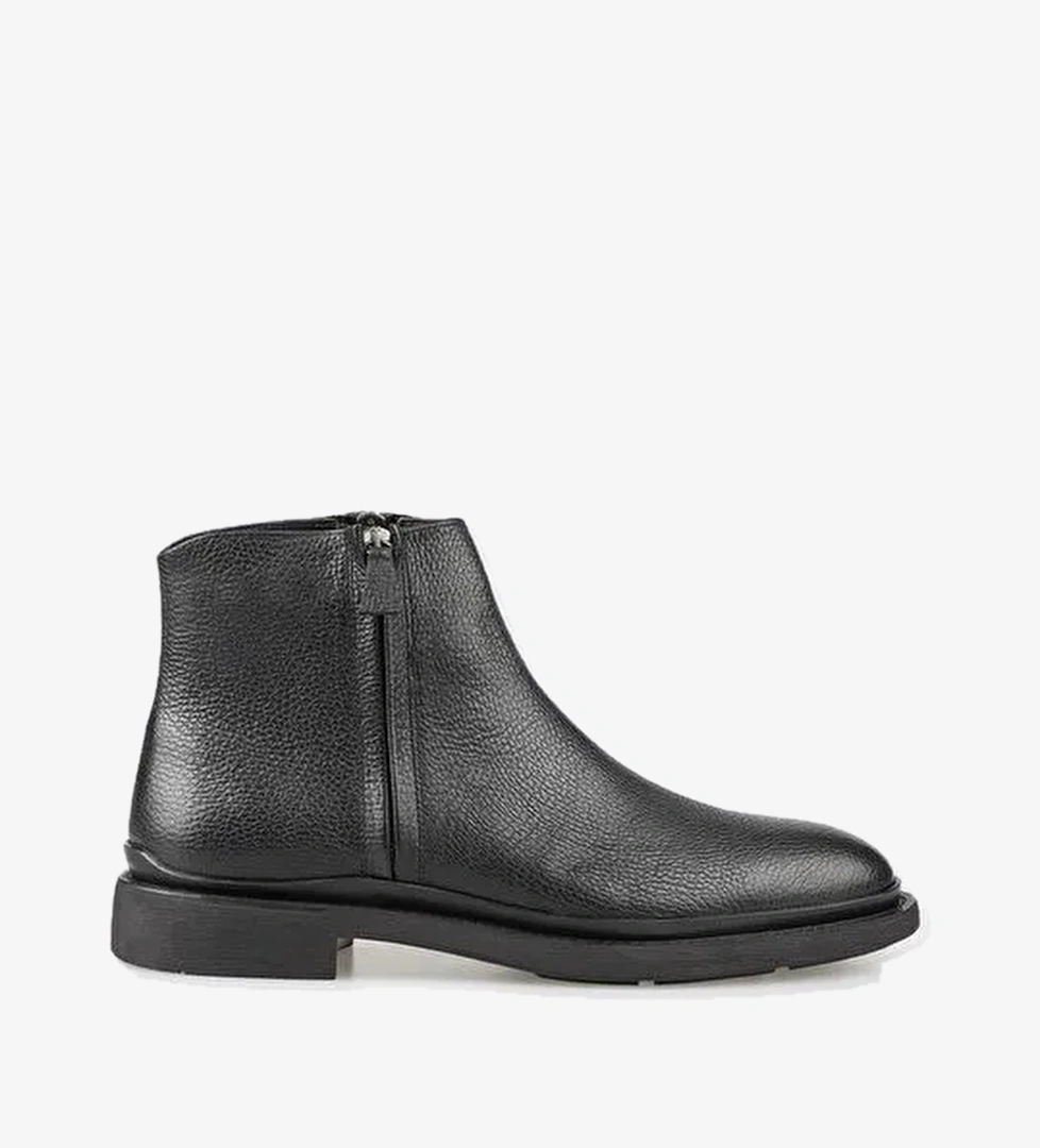 Siyah Deri Erkek Günlük Bot - Görsel 1