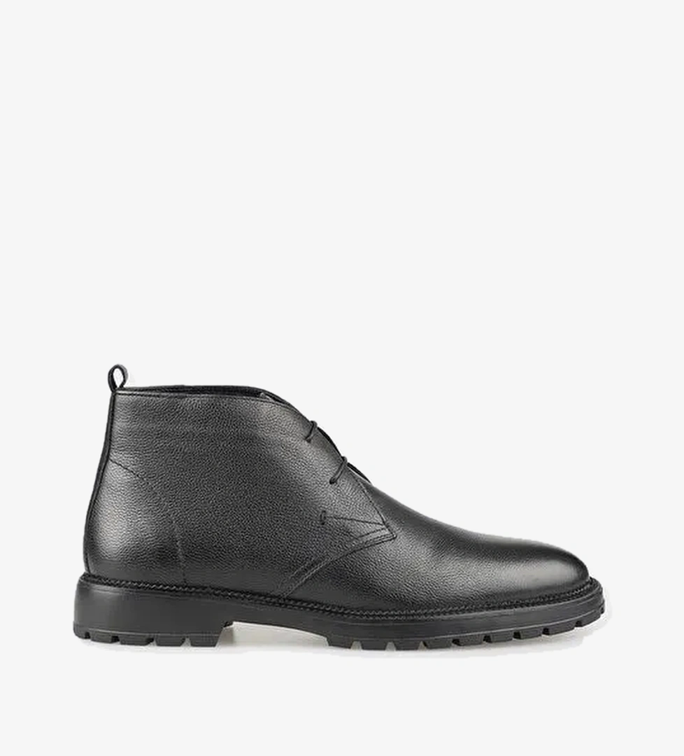 Siyah Deri Erkek Günlük Bot - Görsel 1