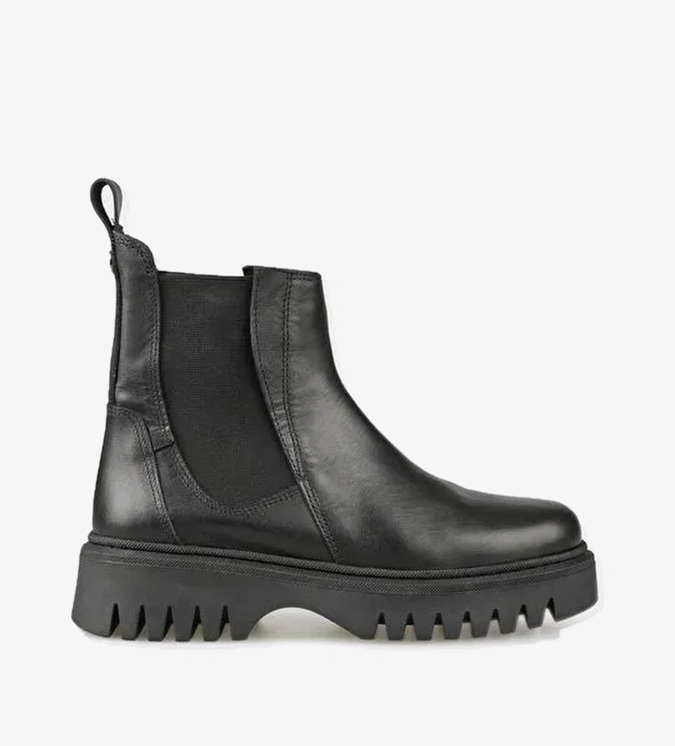 Siyah Deri Kadın Günlük Bot - Görsel 1