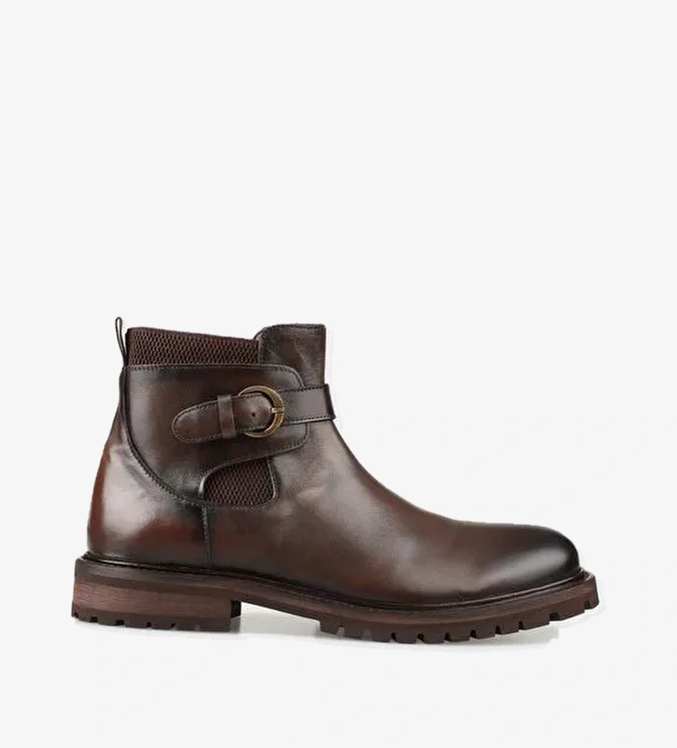 Kahve Deri Erkek Günlük Bot - Görsel 1