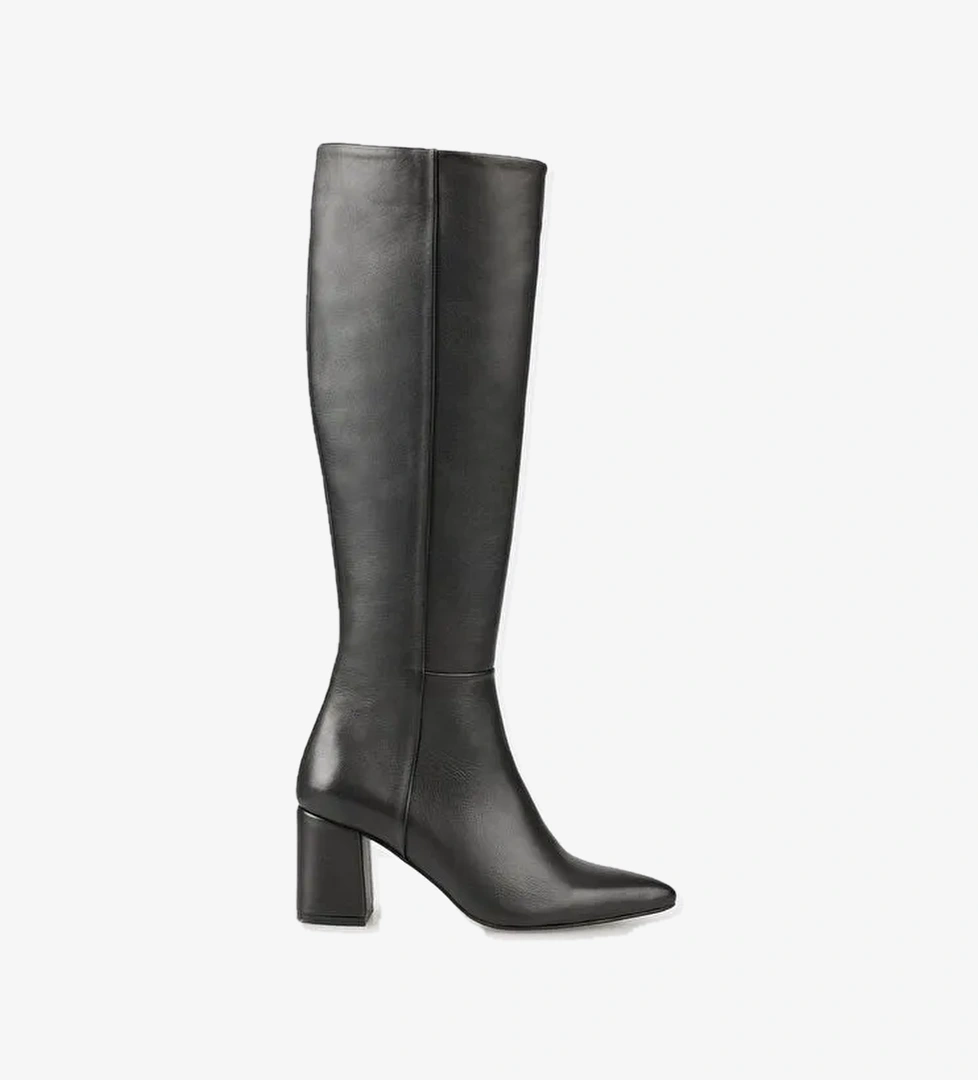 Siyah Deri Kadın Çizme - Görsel 1