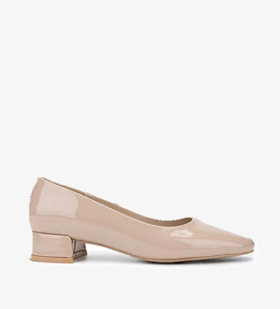 Tamer Tanca Kadın Suni Deri Bej Rugan Topuklu Ayakkabı - Görsel 1