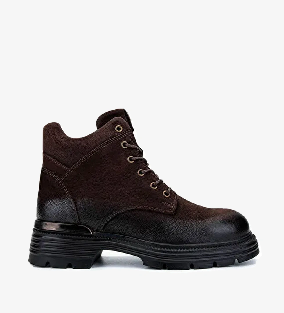 Tamer Tanca Kadın Hakiki Deri Kahverengi Nubuk Casual Bot - Görsel 1